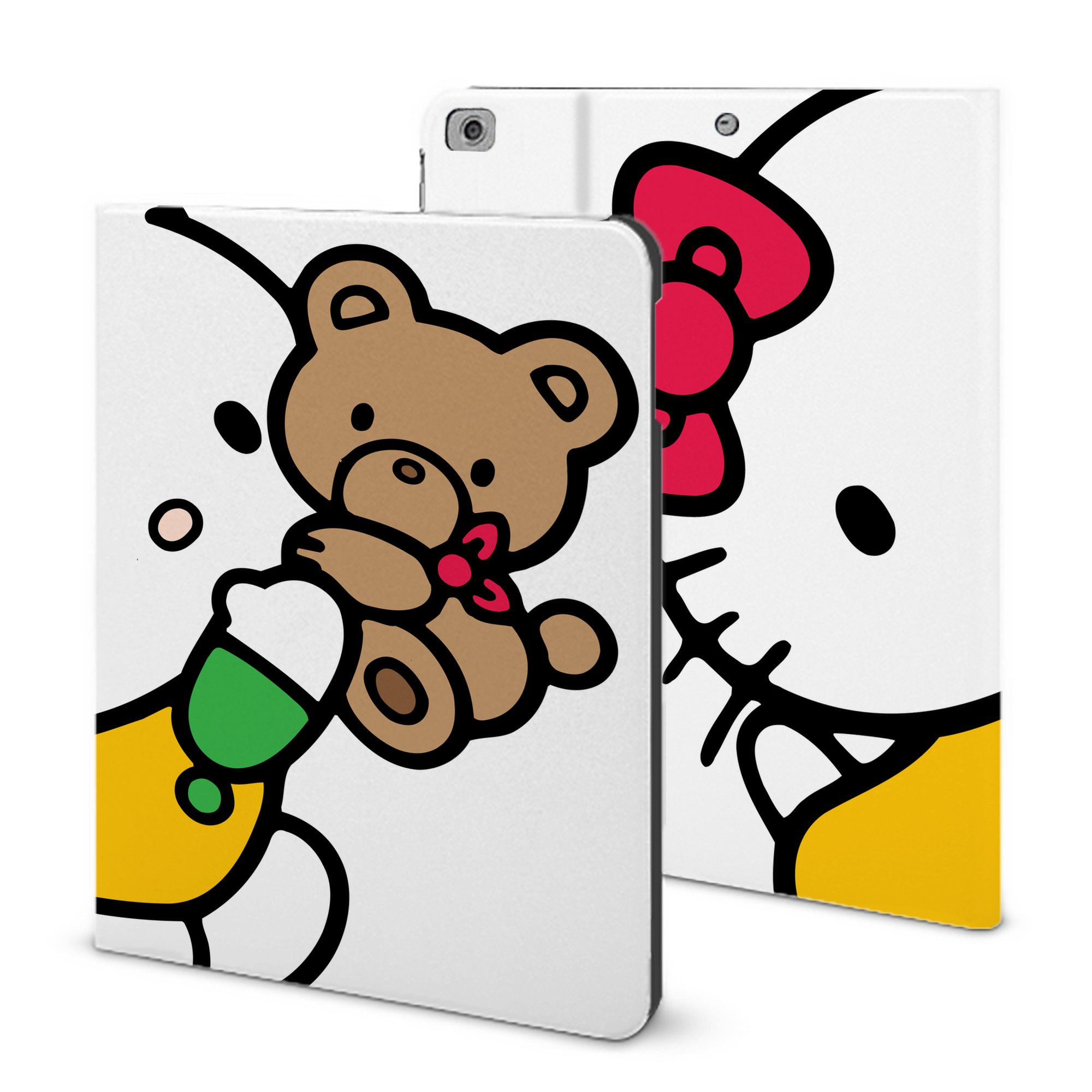 （画像用） Hello Kitty ハローキティ IPad ケース ブック型 PUレザー TPU 耐衝撃 軽量 薄型 ペン収納なし 全面保護 IPad 各モデル対応
